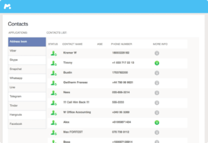 kontaktbuch Ansicht mSpy Spionage App