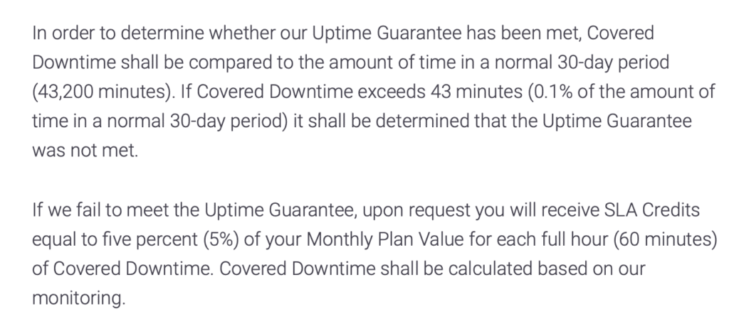 Uptime Garantie Kinsta SLA