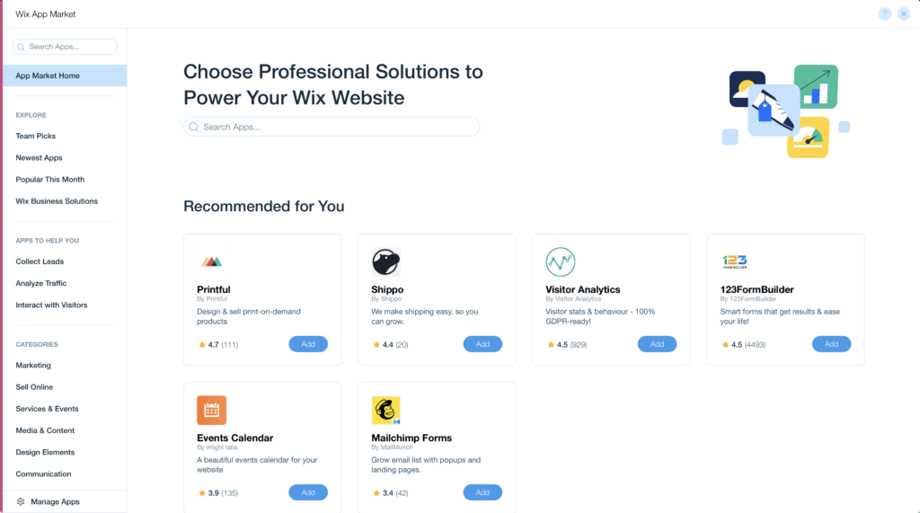 Wix App Markt