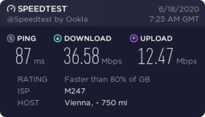 Windscribe VPN Speed mit VPN