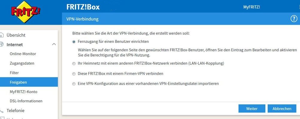 Fernzugang auf der FRITZ!Box einrichten