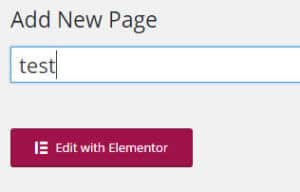Add Page Elementor