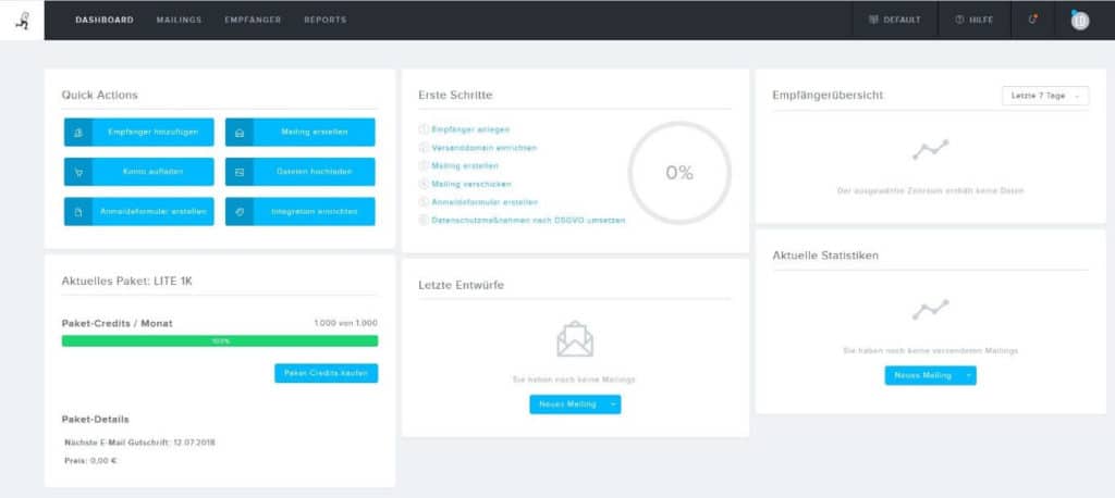 1 & 1 Ionos Dashboard