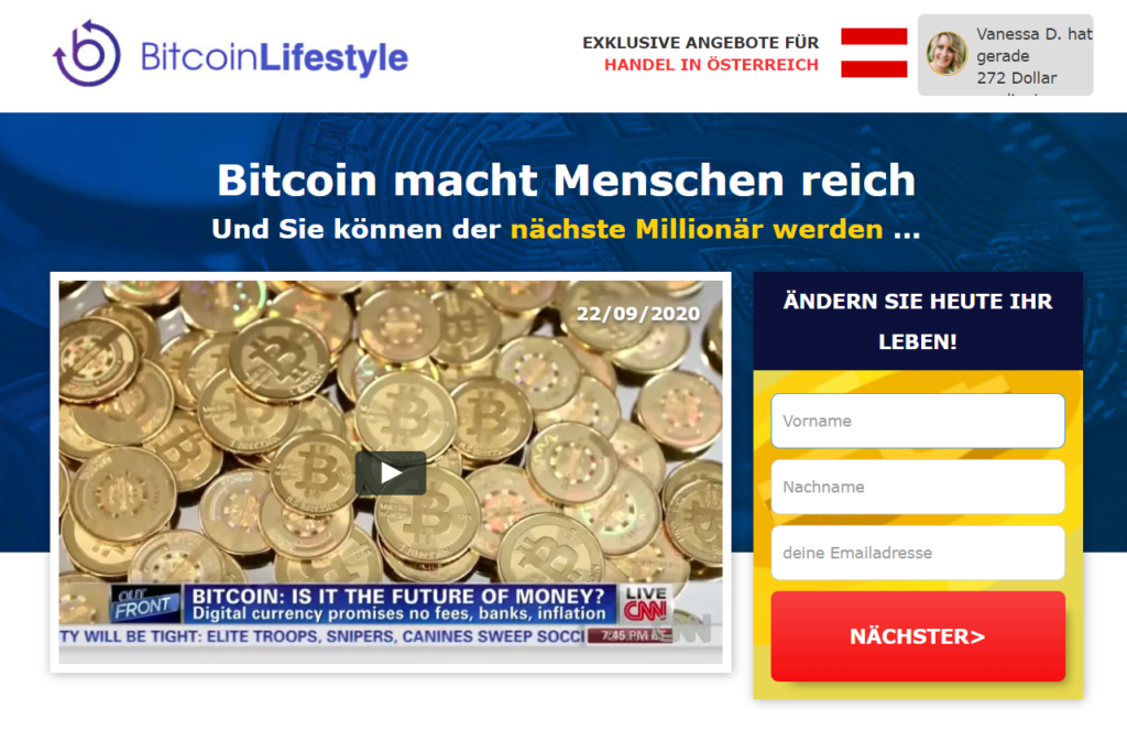 Bitcoin Lifestyle Webseite