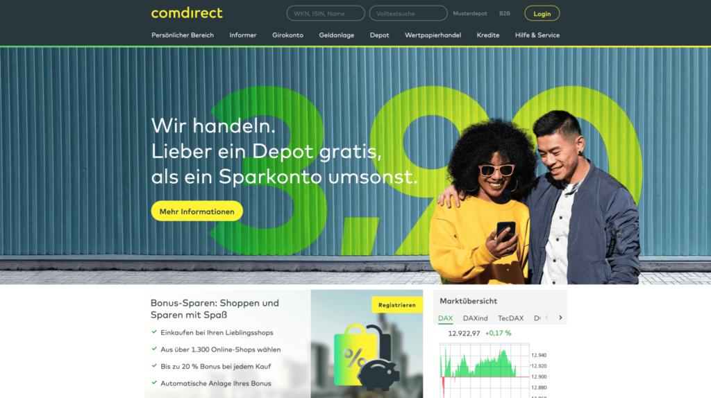 Comdirect Webseite