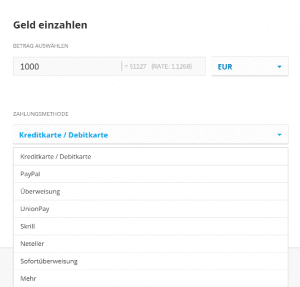 eToro Einzahlung