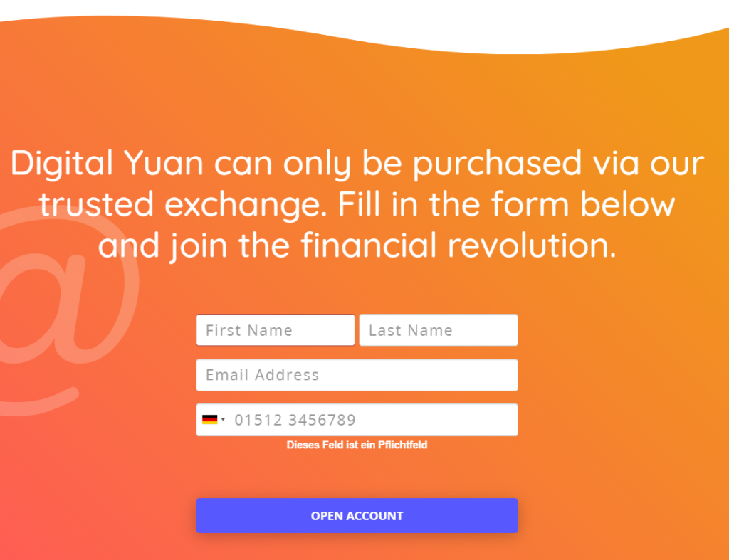 Yuan Pay Group Registrierung