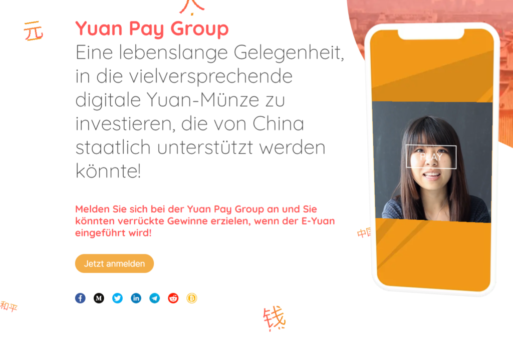 Yuan Pay Group Webseite
