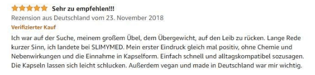 Slimymed Premium Kapseln Erfahrungsberichte
