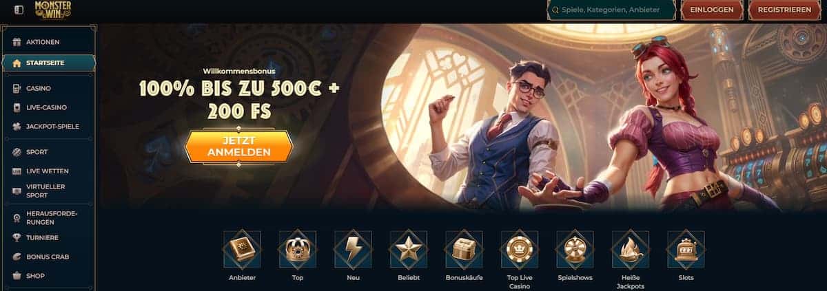 Monsterwin Das beste Online Casino für hohe Gewinne
