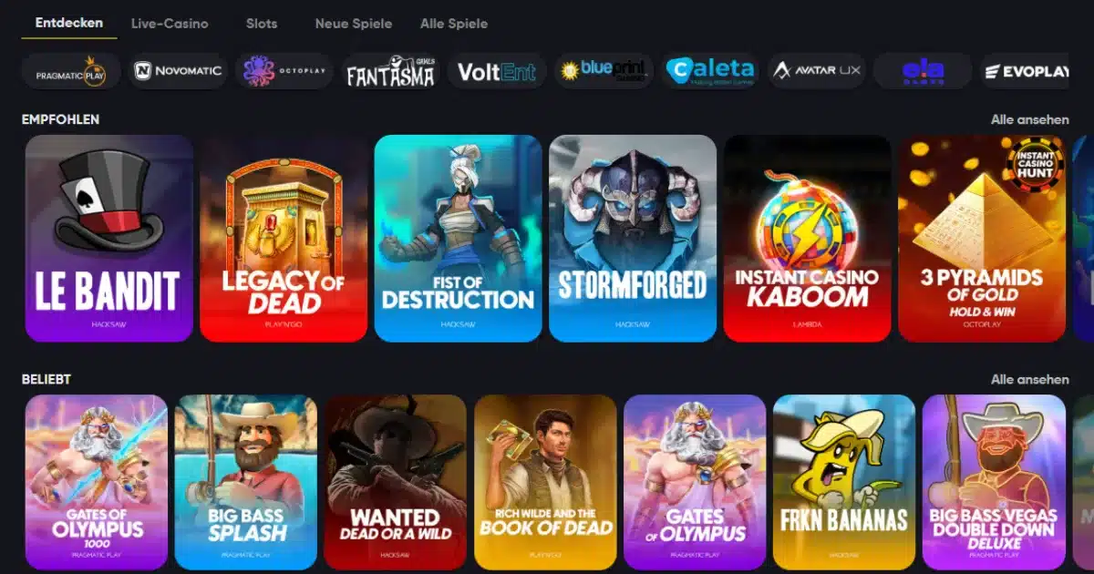 Spielauswahl und Benutzerfreundlichkeit instant casino